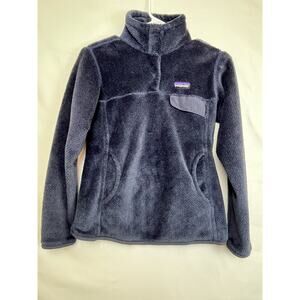 Patagonia Womens Small Blue Re-Tool Half-Snap Long Sleeve Plush Pullover Top